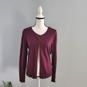 New York & Company Purple Cardigan L